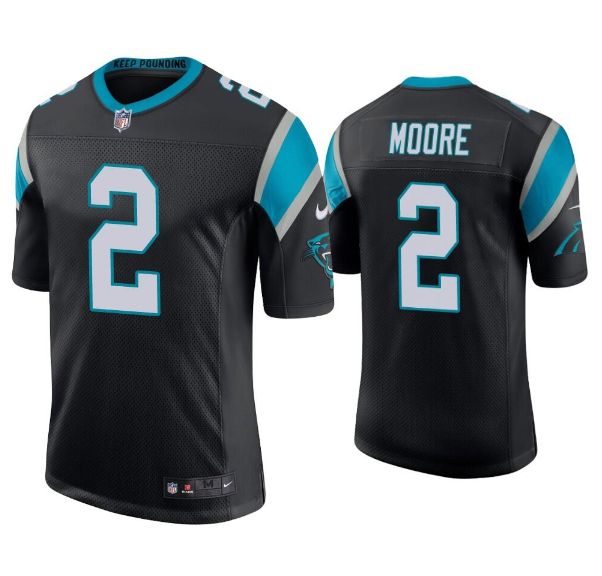 Men's Carolina Panthers #2 D.J Moore Black Vapor Untouchable Limited Stitched Jersey